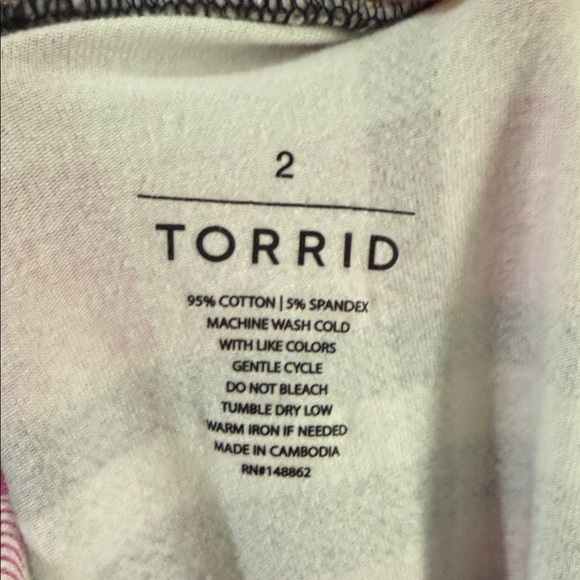 Torrid Pink and Black Plaid Leggings - Picture 2 of 5